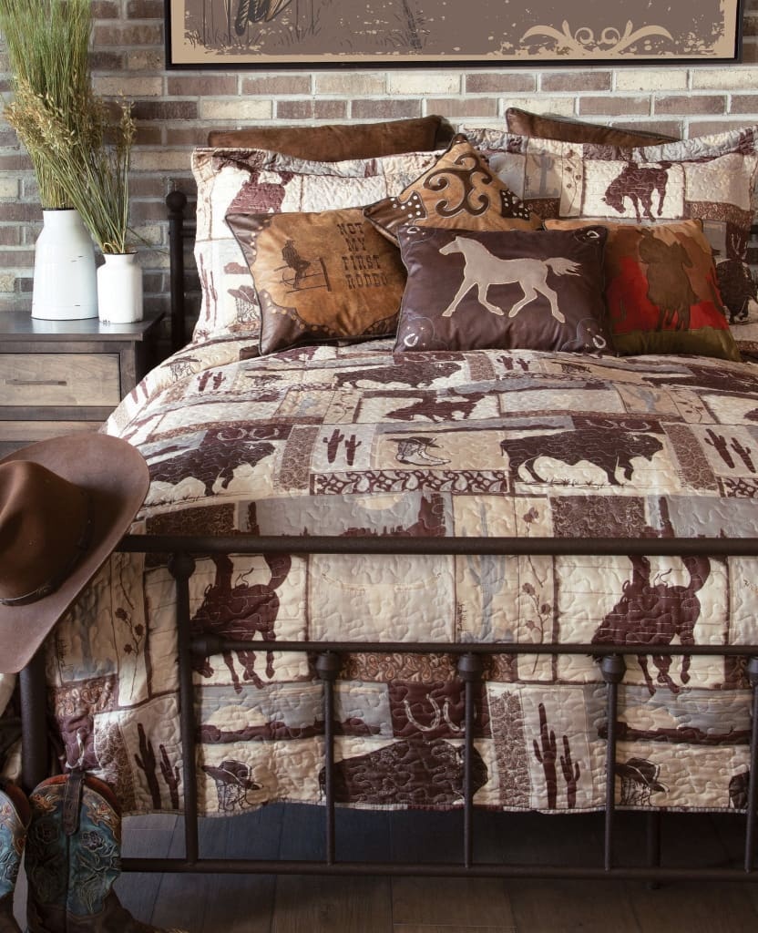 Cowboy Southwestern Quilt - 3 Piece Set